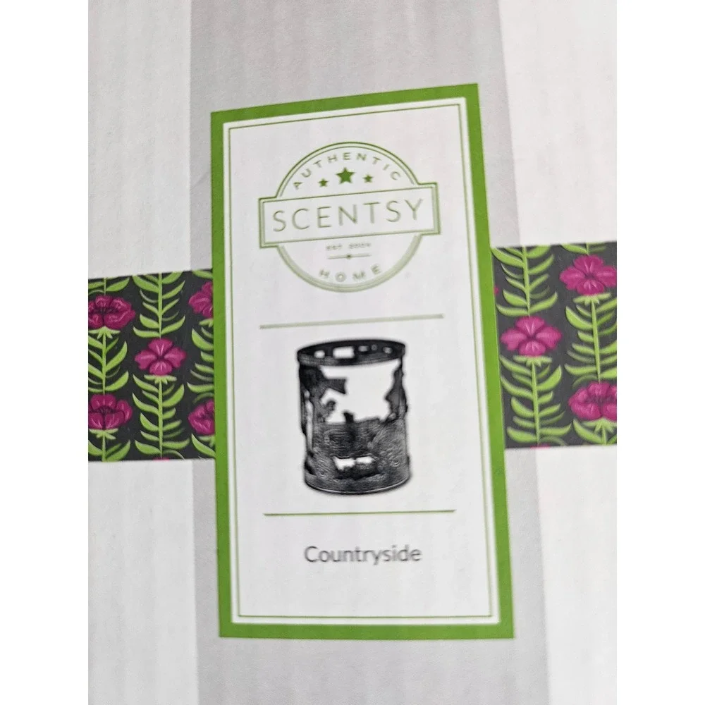 Scentsy Countryside Warmer Sleeve Home Decor Black Silver Farm Tractor Windmill